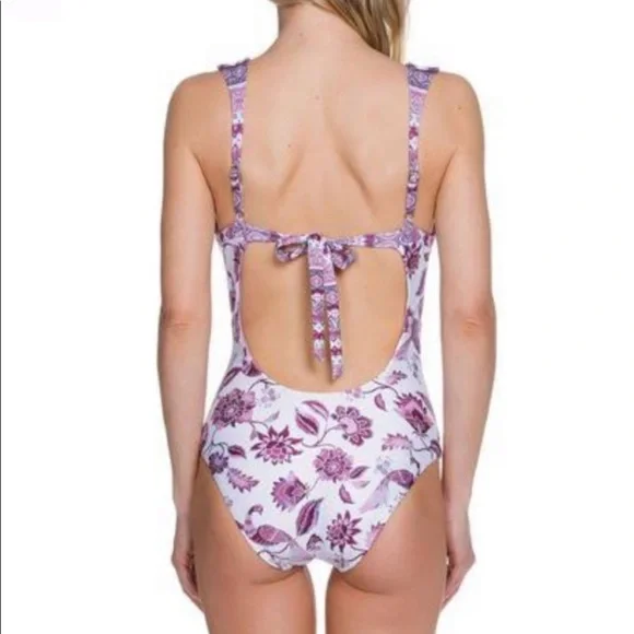 BECCA Tahiti Plunge One Piece Swimsuit M - Picture 3 of 12